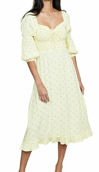 NEW- FAITHFULL THE BRAND Nora Midi Dress - Picture 1 of 11